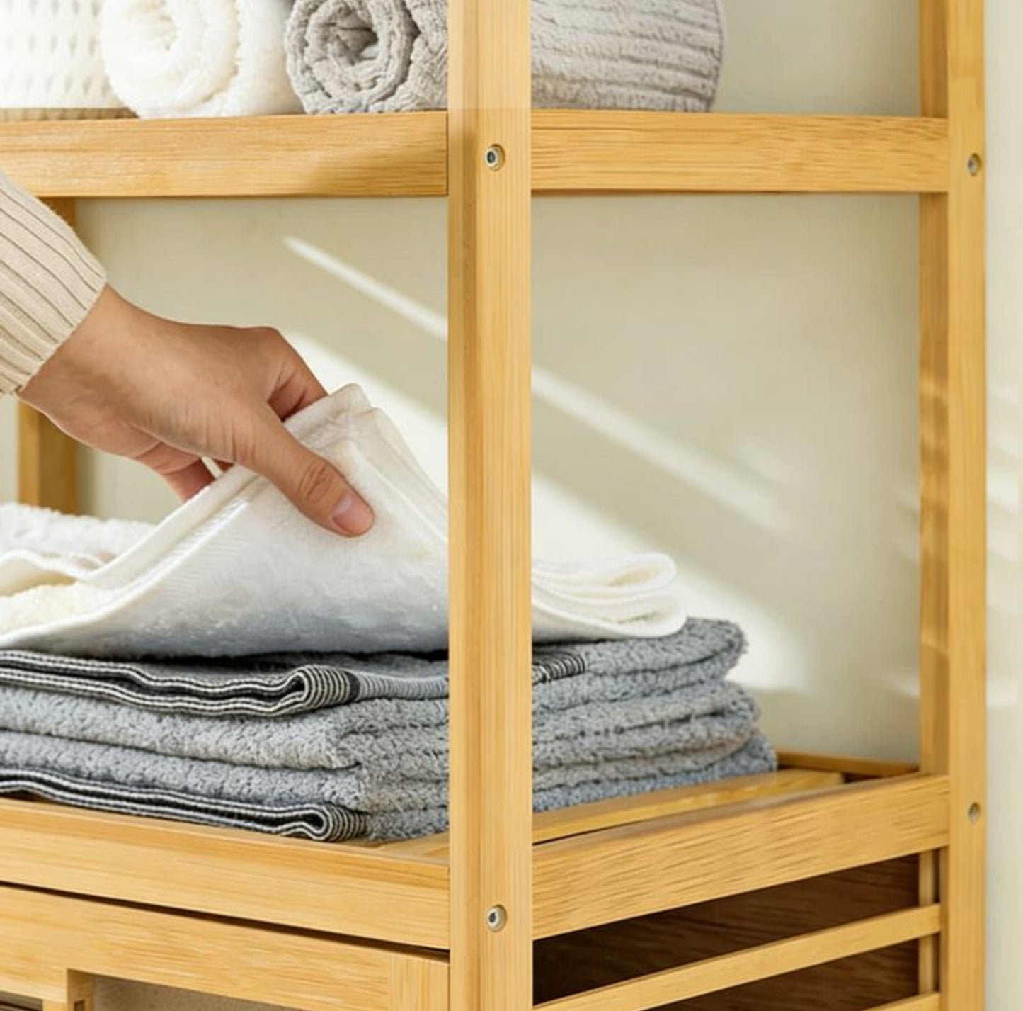 ESTANTE BAMBOO ORGANIZER DE BAÑO CON CESTO ™